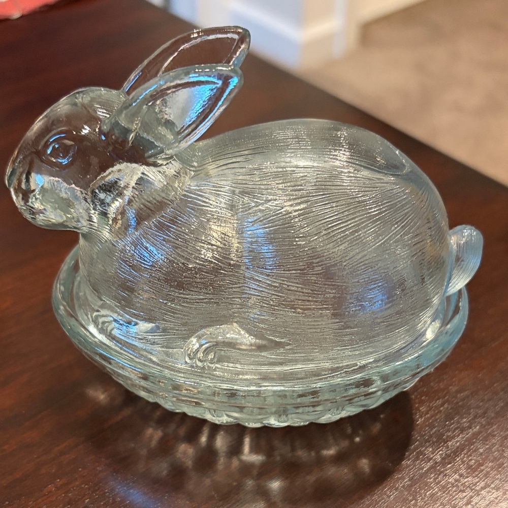 Crystal Clear Glass Bunny Figurine